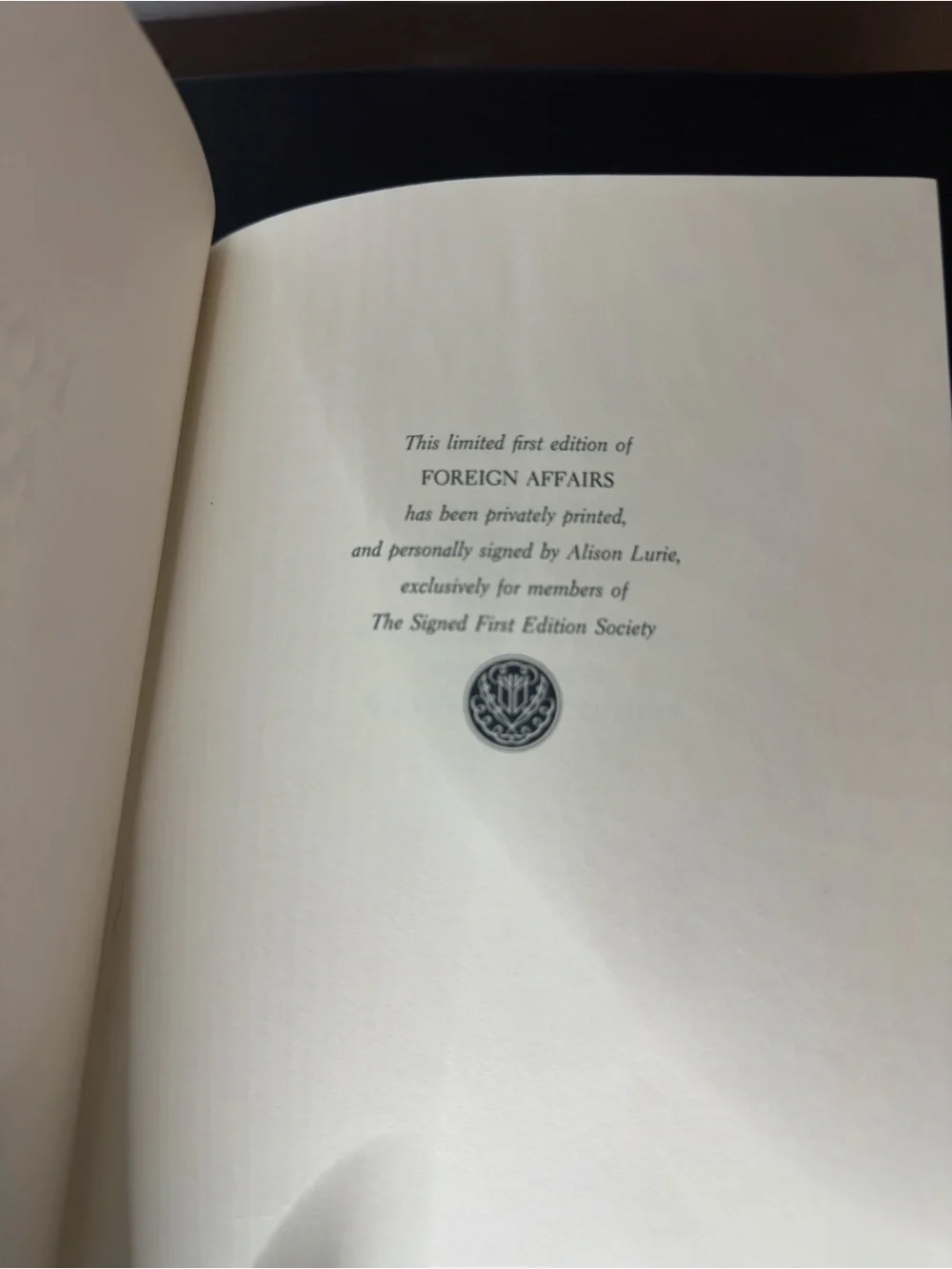 Foreign Affairs Alison Lurie SIGNED 1984 Franklin Library First Edition Leather